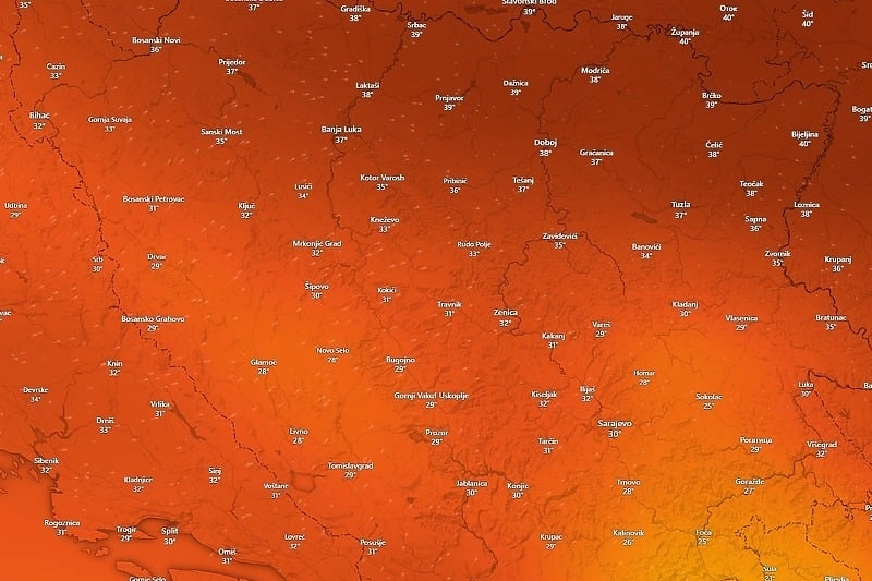 Bijeljina je danas najtopliji grad u BiH, izmjereno čak 40 stepeni celzija